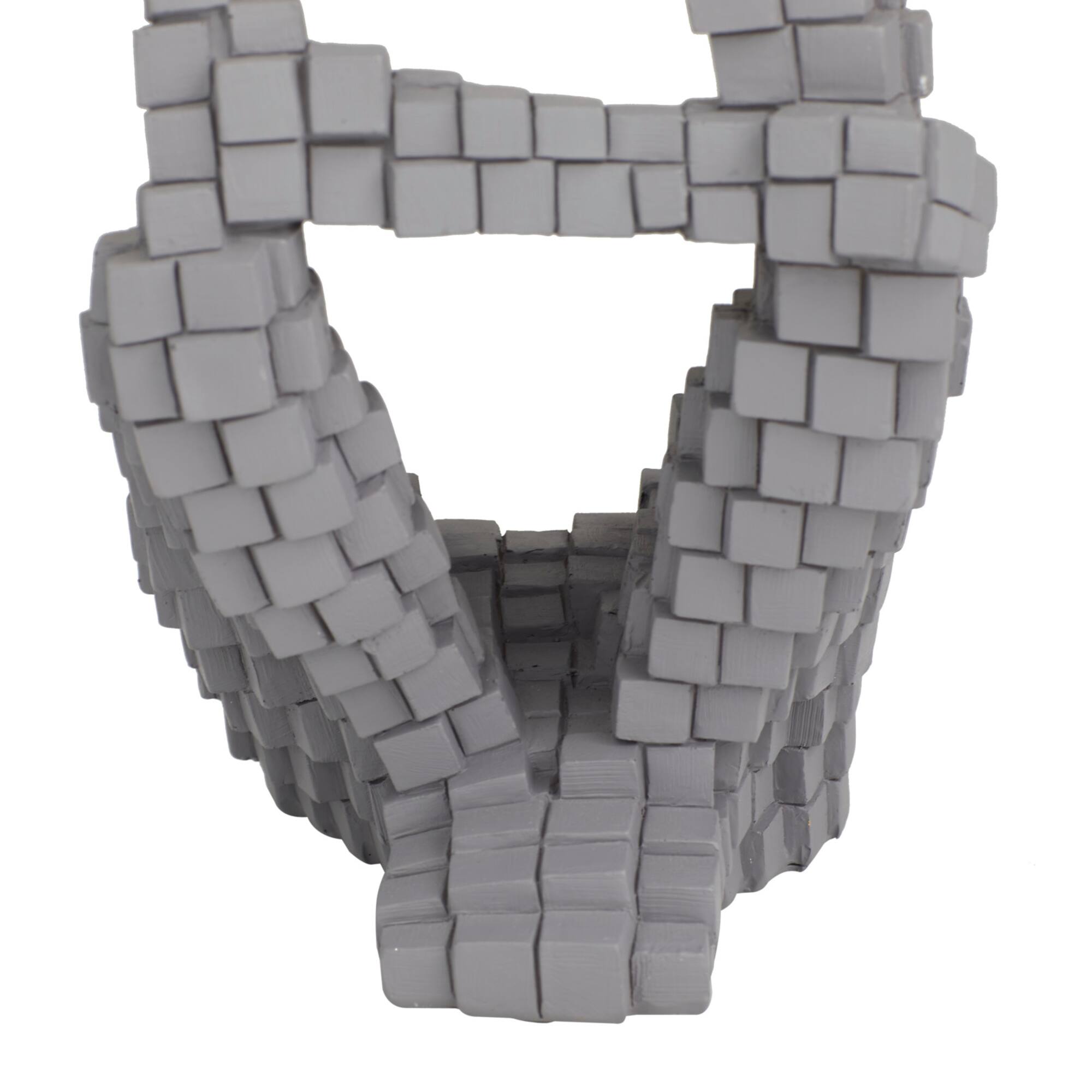 Set of 3 Grey Polystone Contemporary Sculptures, 13" x 6" x 6"